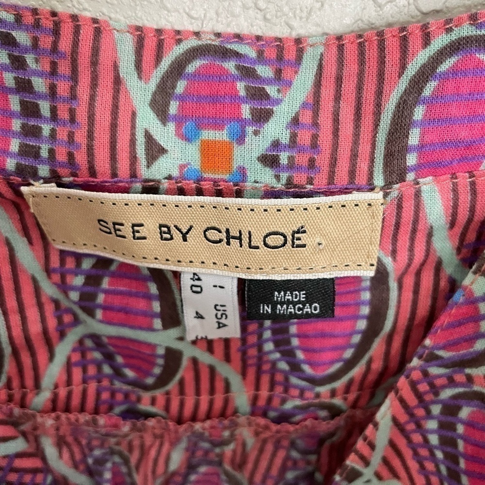 See by Chloe Retro Paisley Y2K Babydoll Tank Top 4 - Picture 3 of 7